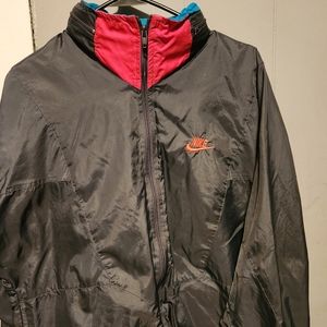 Nike Vintage 90's Nylon Lightweight Jacket and Pant Gray/Pink/Turquoise